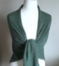 Large Alpaca Wrap, Shawl, Triangular, Green - Image 2