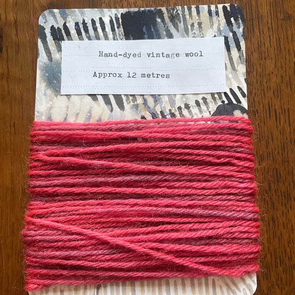 Upcycled 100% Wool Mending Thread. Berry