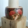 Pyrography toadstool wooden bangle 