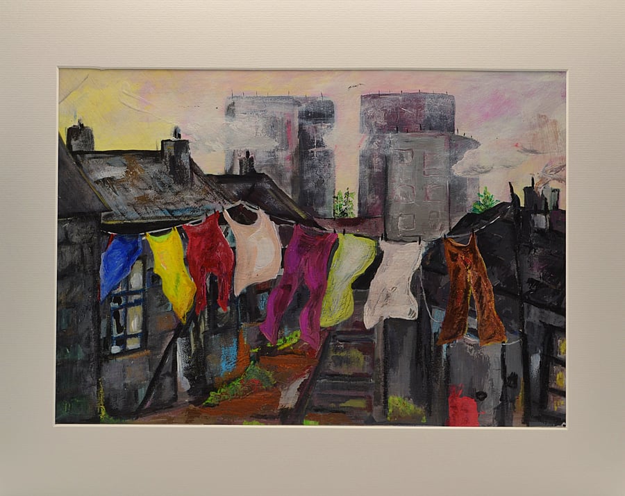 Original Painting of a Washing Day (20x16 inches)