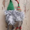 Two hand knitted gnomes 