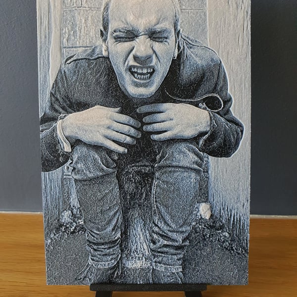 Trainspotting Toilet Hueforge Portrait 3D Printed Artwork Print