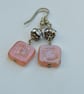 Coral Crush Czech Glass & Diamante Earrings - Image 1
