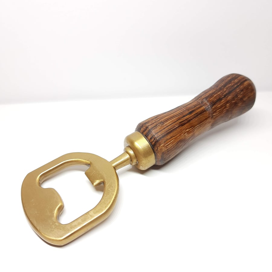 Zebrano Bottle Opener - Handmade Woodturned (Zebra Wood)