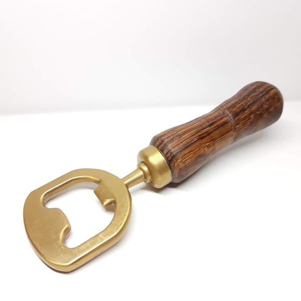 Zebrano Bottle Opener - Handmade Woodturned (Zebra Wood)