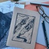 'Mightier than the Sword', Lino Printed Sketchbook