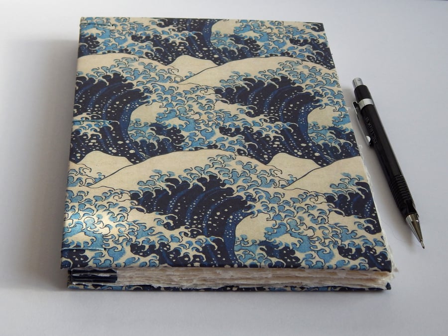Waves Khadi Paper Watercolour Sketchbook, Art Journal. Gifts for artists 