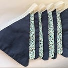 Handmade Bunting - Navy with green polka dots 