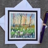 Handpainted Blank Card. Handmade. Letterbox Gift. Keepsake. Snowdrops.