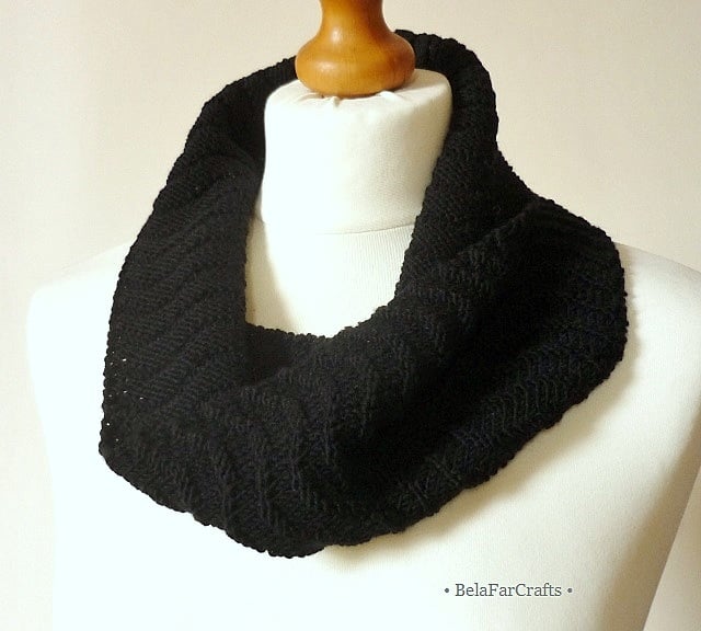 Black merino wool cowl - Mother's Day gift - Wool wedding anniversary