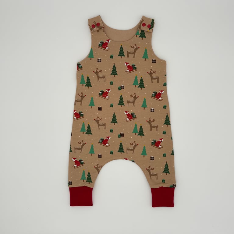 Festive woodland handmade baby romper