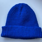 Royal Blue Knitted beanie hat Winter Warmer Christmas gift 