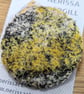 Yellow Abstract Lichen Embellished Recycled Textile 50mm Brooches - Image 6