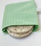 Large snack bag in green leaf print. Reusable and eco-friendly - Image 3