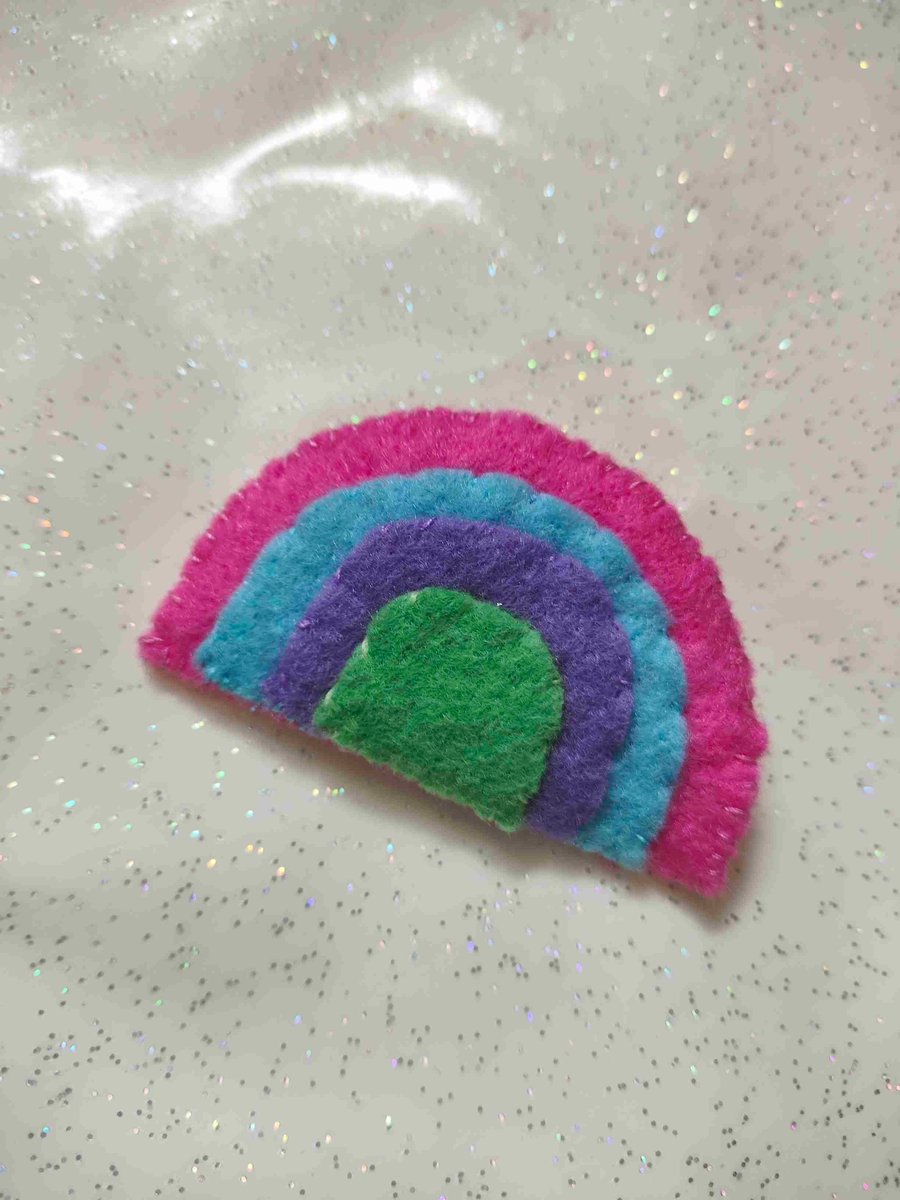 Handmade pastel rainbow brooch