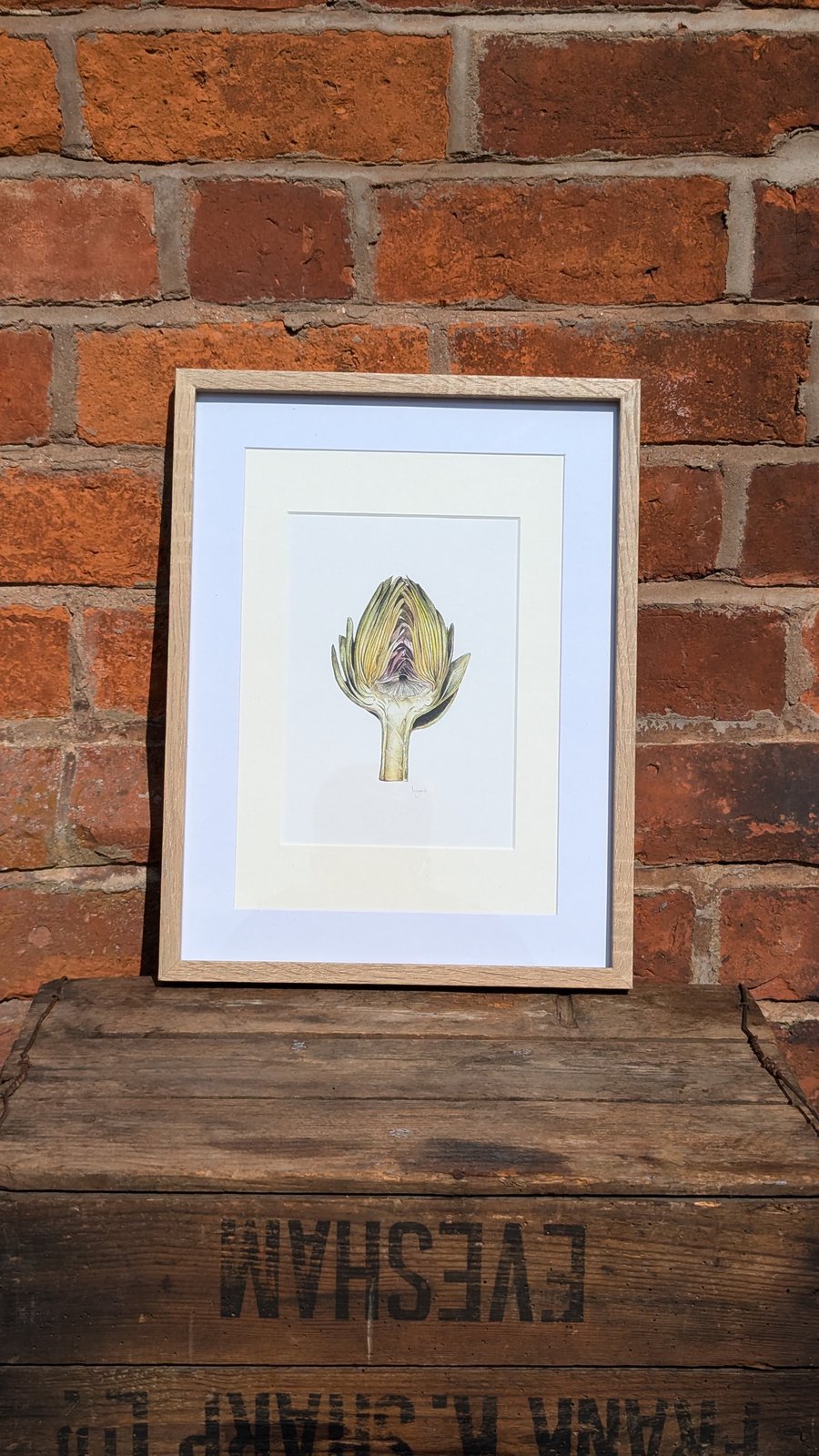 Framed artichoke print 