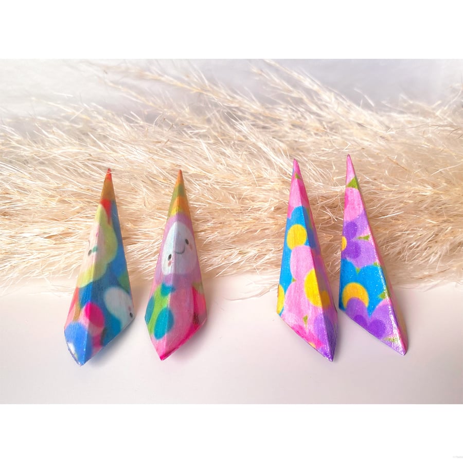 Origami Geometric Earrings, Paper Triangle Earrings, Summer Earrings