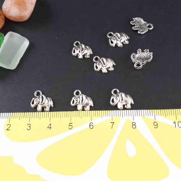 20 Tiny Teeny Elephants, Jewellery Making, Home Hobby Craft Supplies, B41