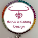 Rainbow beaded dachshund bracelet 