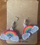 Handmade Free Standing Lace Earrings Rainbows  - Image 3