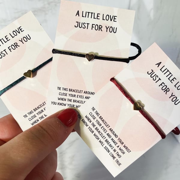 A Little Love Just For You Wish Bracelet - Colour of Your Choice