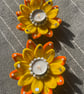 Decorative Flower Tea Light Holders Set of 2 Multicolour Diwali decoration 