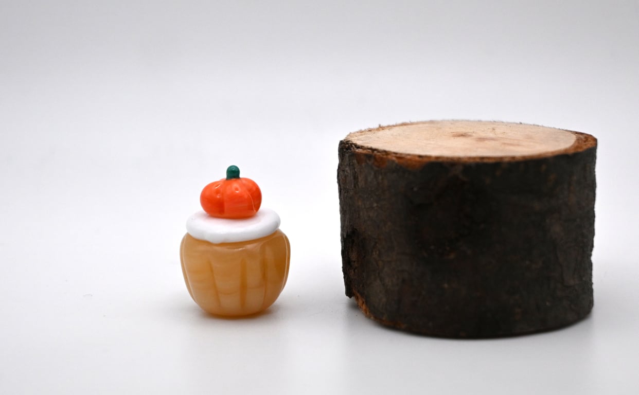small glass pumpkin cupcake
