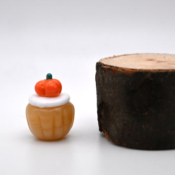 small glass pumpkin cupcake