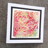 Handpainted Original Blank Card. Abstract Roses.  Valentine. Anniversary 