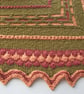 Handspun Knitted Shawl, Scarf, Wrap, Merino and Corriedale Wool, Green Peach - Image 8