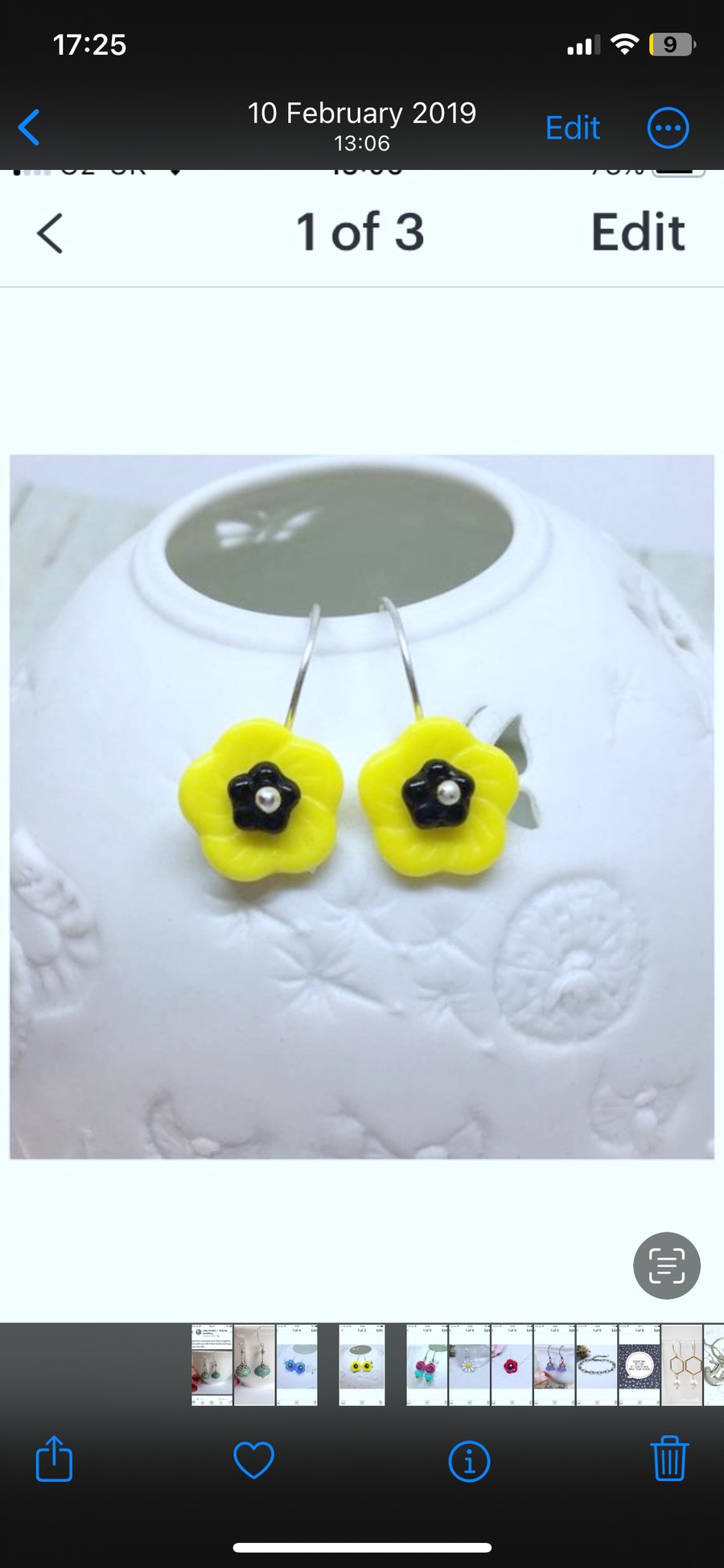 Sunflower flower earrings