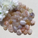 10 Cherry Blossom Agate Crystal Polished Tumblestones, Chakra, Craft, Mosaic