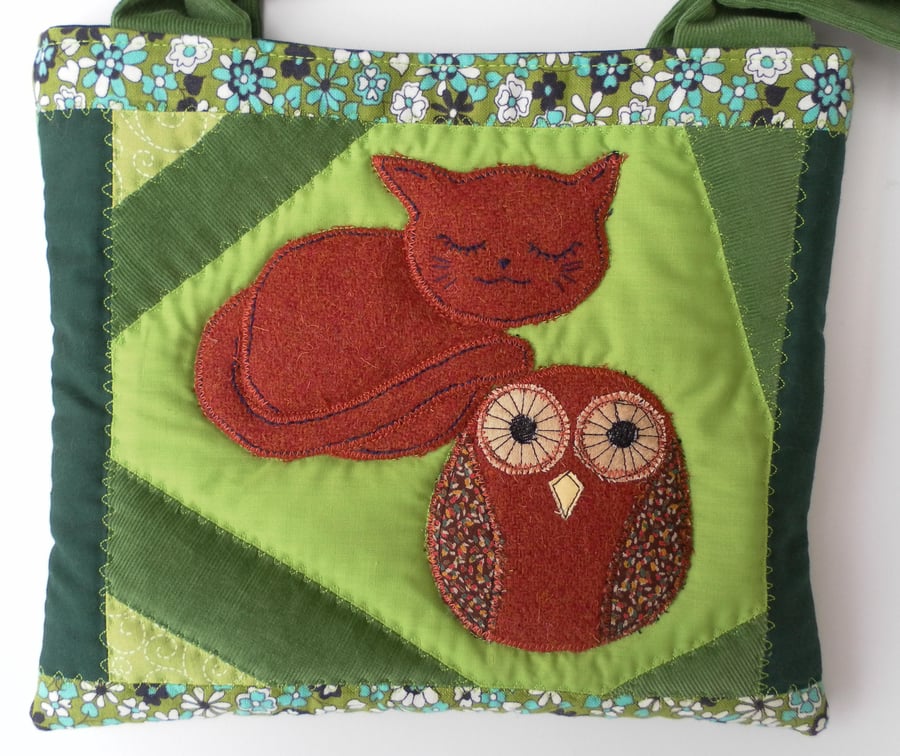 Quilted “Owl and the Pussycat” , Baby Bag, Changing Bag, Book Bag