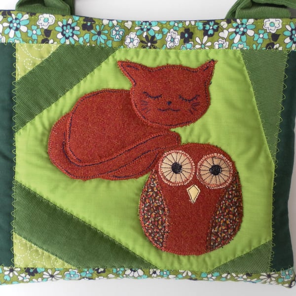Quilted “Owl and the Pussycat” , Baby Bag, Changing Bag, Book Bag