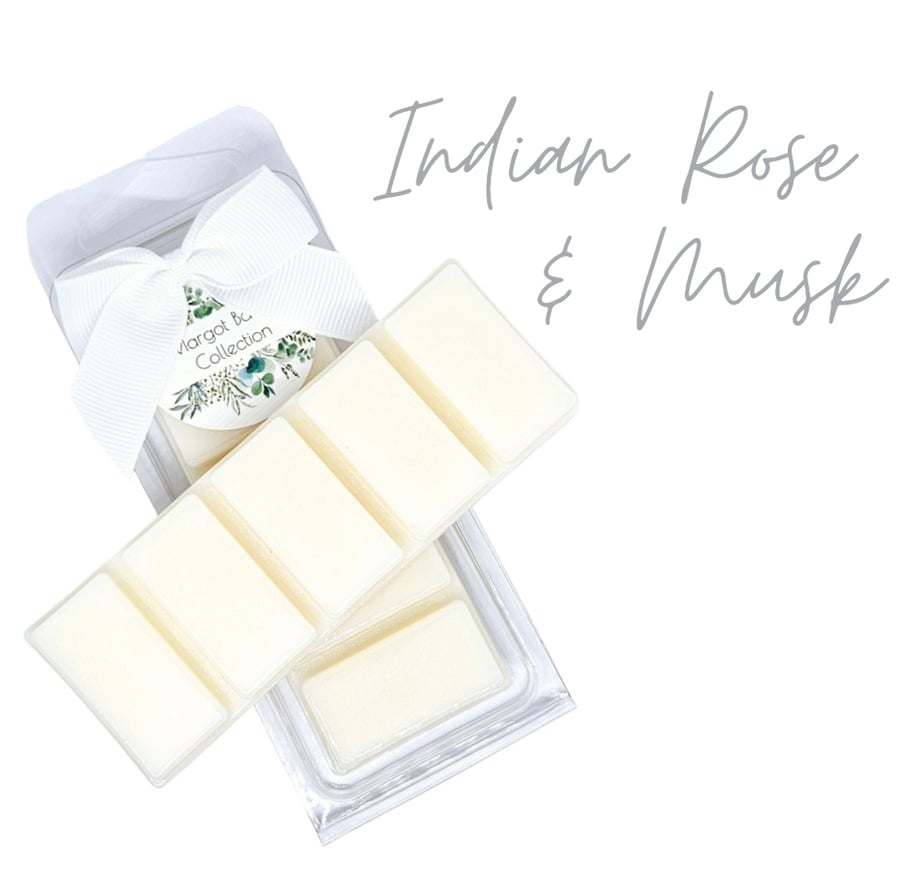 Indian Rose & Musk  Wax Melts UK  50G  Luxury  Natural  Highly Scented