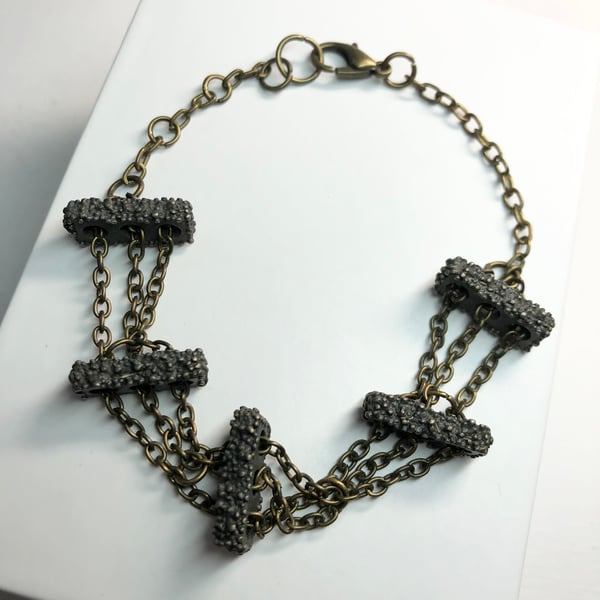 Bronze bobble chain bracelet