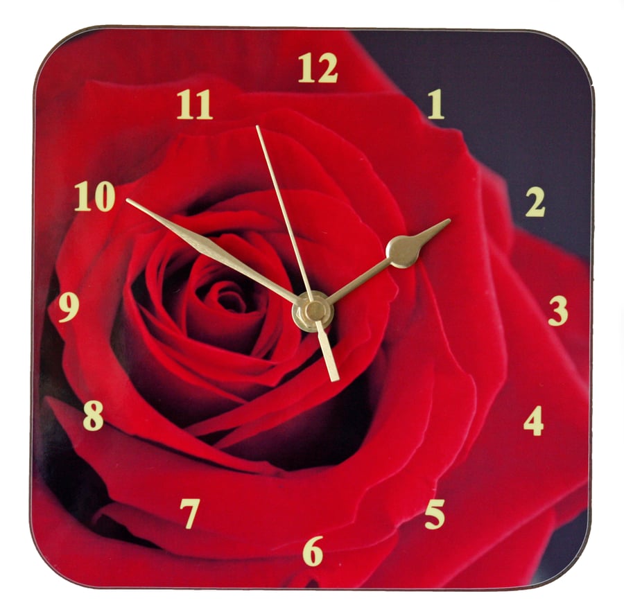 Wall Clock - Single Red Rose for the Romantics out there
