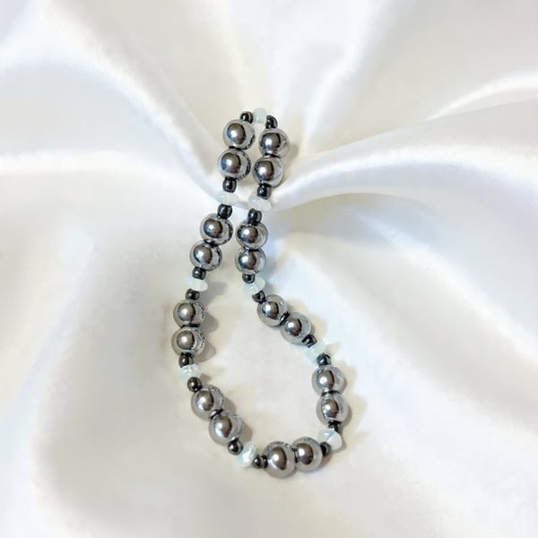 Hematite Bracelet with Ethiopian Opal 
