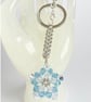 Handbag Charm, Aquamarine Crystal Star, with a Chainmaille Chain and Keyring - Image 3