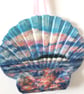 Pastel seascape handpainted shell wall decoration.   - Image 3