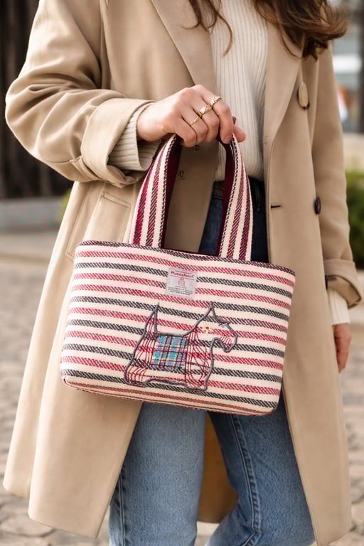 Unique and unusual Harris Tweed Scottie Bag handbag or shoulder bag