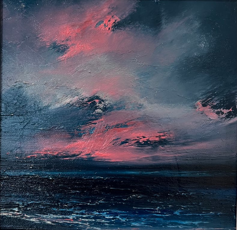 Candy Floss Sky - Frame Original Oil Painting 