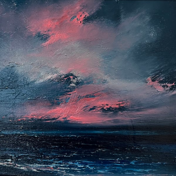 Candy Floss Sky - Frame Original Oil Painting 