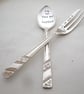 Coffeespoon and cakefork set, slight second, handstamped vintage - Image 2