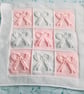 Bow baby girl crochet blanket - Image 3