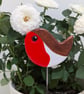Robin clay decoration, houseplant stake decoration  - Image 5