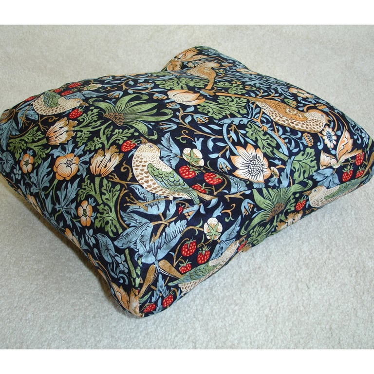 Tempur Original Travel Neck Pillow Cover William Morris Strawberry Thief Blue