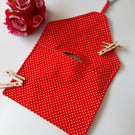 Red and white polkadot clip on peg bag free UK delivery 