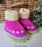 Baby Girl's Hand Knitted Booties and Leg Warmer Set 6-12 months - Image 5