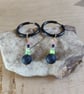 Funky bead earrings with stainless steel huggie hoops